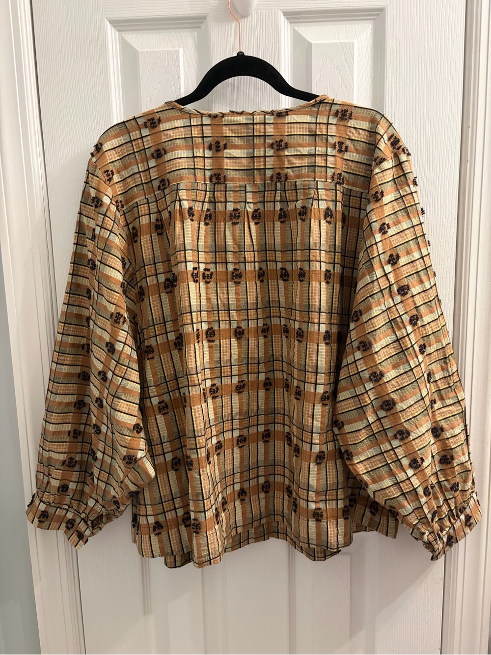 Ace & Jig Boho Plaid Button-Front Birdie Blouse 1X - Picture 6 of 10